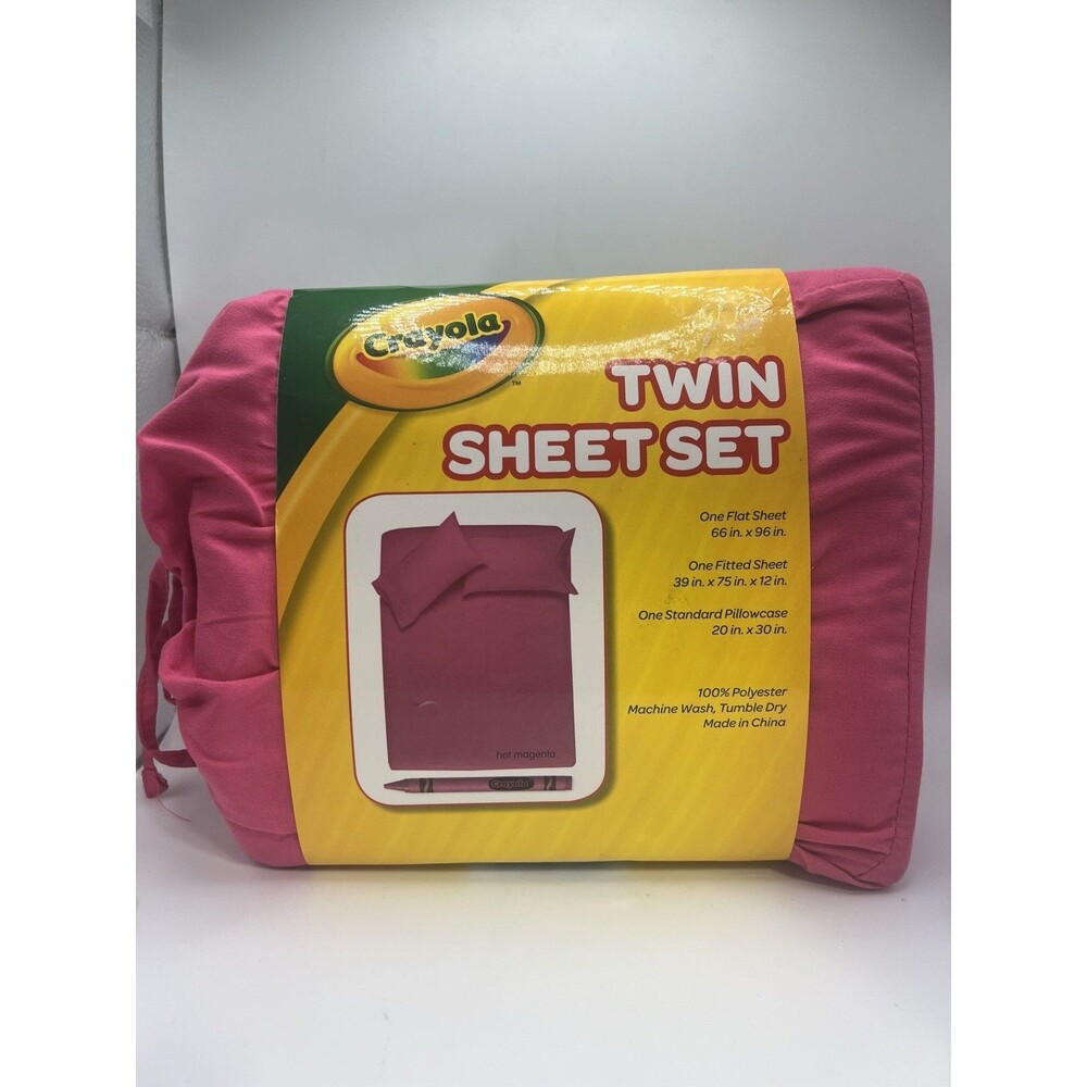 Crayola hot magenta Twin Sheet Set• NIP